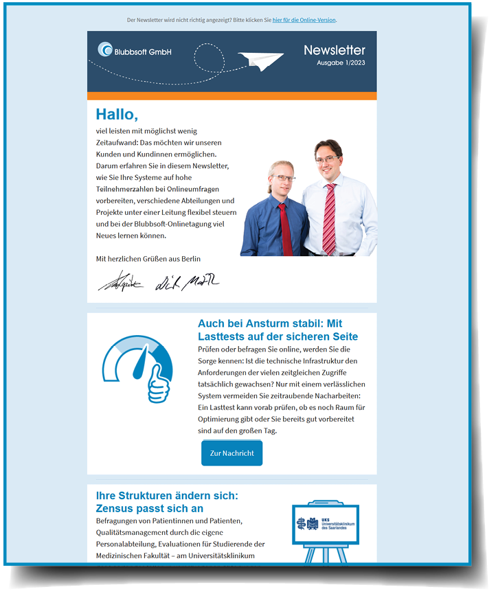 Jetzt den aktuellen Newsletter lesen! Die Frühlingsausgabe des neuen Newsletters ist erschienen.