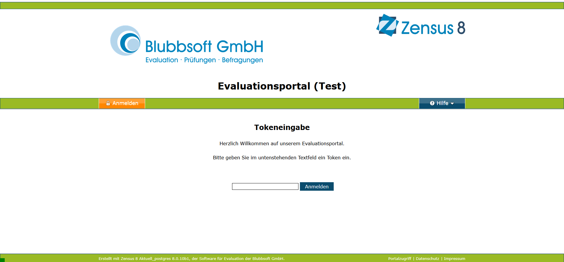Mit Zensus wahren Sie die Anonymität und gewährleisten den Zugang zu den richtigen Veranstaltungen Bildschirmfoto vom Evaluationsportal von Zensus